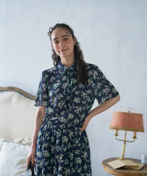 CARA O CRUZ / キャラ・オ・クルス シャツ・ブラウス | フラワー柄ボウタイブラウス【CoC by CARA O CRUZ】 | 詳細7