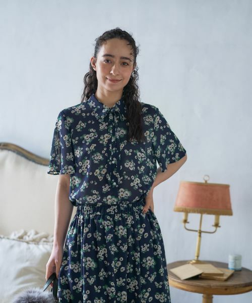 CARA O CRUZ / キャラ・オ・クルス シャツ・ブラウス | フラワー柄ボウタイブラウス【CoC by CARA O CRUZ】 | 詳細8