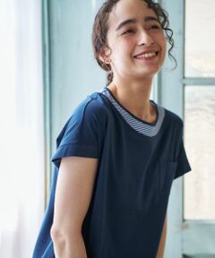 CARA O CRUZ / キャラ・オ・クルス カットソー | ボーダー切替カットソー【CoC by CARA O CRUZ】