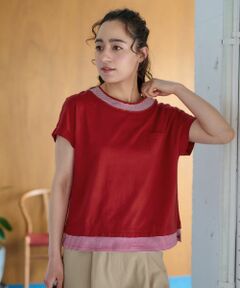 CARA O CRUZ / キャラ・オ・クルス カットソー | ボーダー切替カットソー【CoC by CARA O CRUZ】