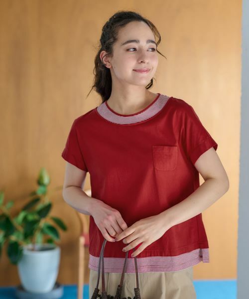 CARA O CRUZ / キャラ・オ・クルス カットソー | ボーダー切替カットソー【CoC by CARA O CRUZ】 | 詳細11