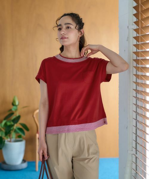 CARA O CRUZ / キャラ・オ・クルス カットソー | ボーダー切替カットソー【CoC by CARA O CRUZ】 | 詳細12