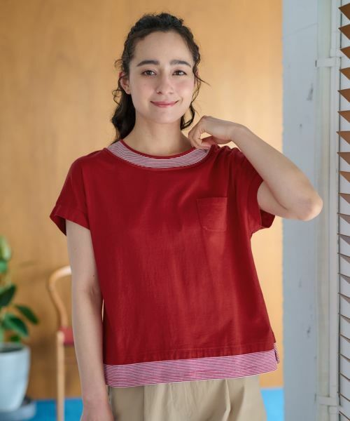 CARA O CRUZ / キャラ・オ・クルス カットソー | ボーダー切替カットソー【CoC by CARA O CRUZ】 | 詳細13