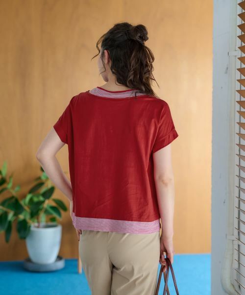 CARA O CRUZ / キャラ・オ・クルス カットソー | ボーダー切替カットソー【CoC by CARA O CRUZ】 | 詳細15