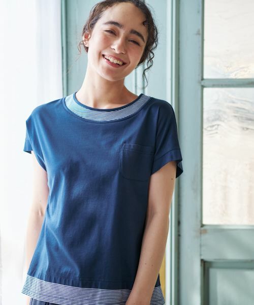 CARA O CRUZ / キャラ・オ・クルス カットソー | ボーダー切替カットソー【CoC by CARA O CRUZ】 | 詳細2