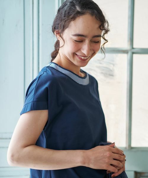 CARA O CRUZ / キャラ・オ・クルス カットソー | ボーダー切替カットソー【CoC by CARA O CRUZ】 | 詳細3