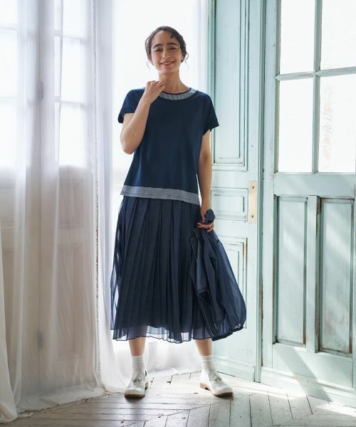 CARA O CRUZ / キャラ・オ・クルス カットソー | ボーダー切替カットソー【CoC by CARA O CRUZ】 | 詳細7