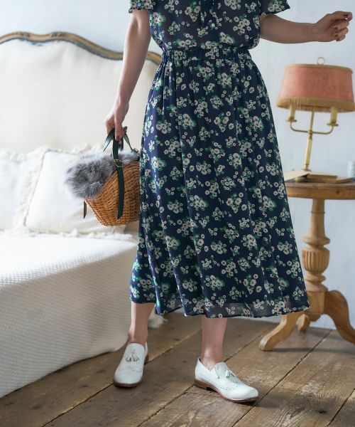 CARA O CRUZ / キャラ・オ・クルス ミニ・ひざ丈スカート | フラワー柄フレアスカート【CoC by CARA O CRUZ】 | 詳細1