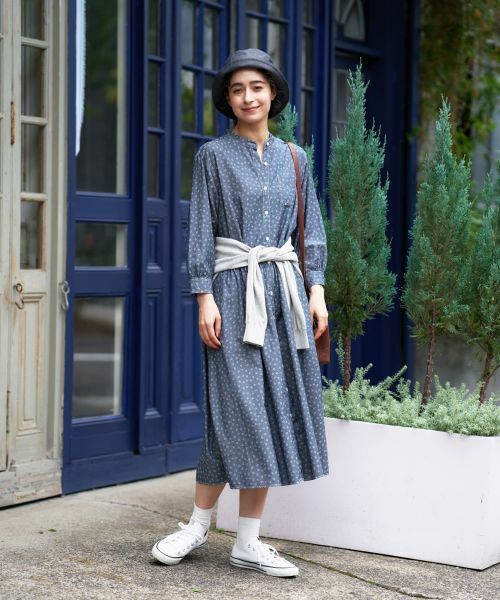 CARA O CRUZ / キャラ・オ・クルス ドレス | 小花柄インディゴデニムのワンピース | 詳細6