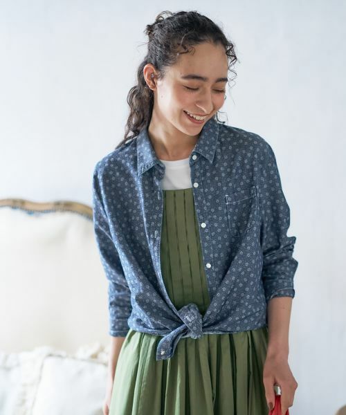 CARA O CRUZ / キャラ・オ・クルス シャツ・ブラウス | 小花柄インディゴデニムシャツ | 詳細3