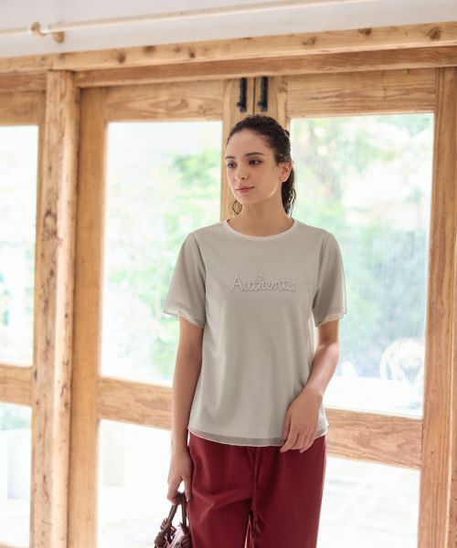 CARA O CRUZ / キャラ・オ・クルス カットソー | 刺繍チュールカットソー | 詳細1