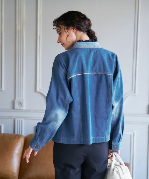 CARA O CRUZ / キャラ・オ・クルス その他アウター | ウォッシュデニムジャケット | 詳細4