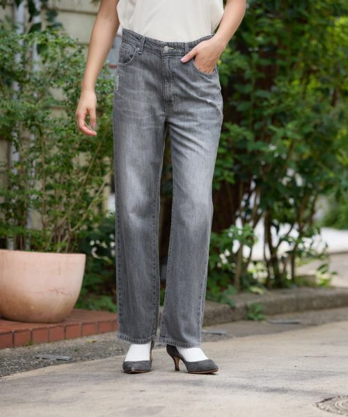 CARA O CRUZ / キャラ・オ・クルス デニムパンツ | ウォッシュドグレーストレートデニム【EDWIN】【35th】 | 詳細1