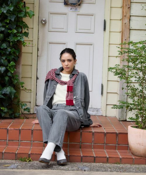 CARA O CRUZ / キャラ・オ・クルス デニムパンツ | ウォッシュドグレーストレートデニム【EDWIN】【35th】 | 詳細9