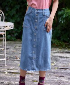 CARA O CRUZ / キャラ・オ・クルス ミニ・ひざ丈スカート | フロントボタンデニムスカート