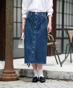 CARA O CRUZ / キャラ・オ・クルス ミニ・ひざ丈スカート | フロントボタンデニムスカート