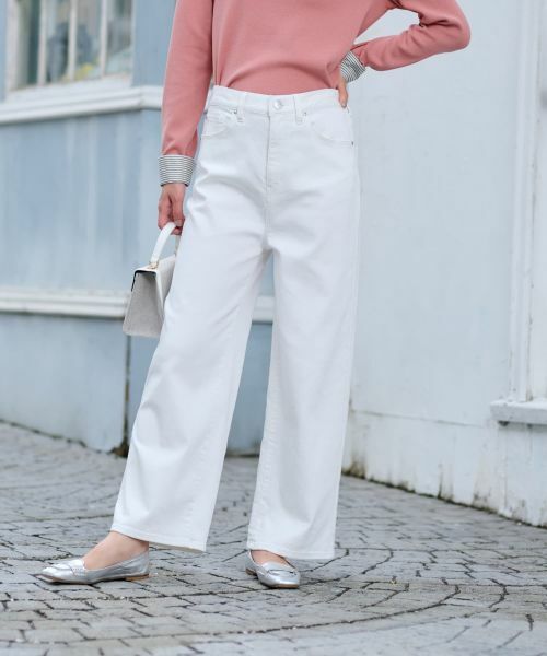 CARA O CRUZ / キャラ・オ・クルス デニムパンツ | 白ワイドデニム(アイボリー)