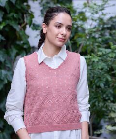 CARA O CRUZ / キャラ・オ・クルス テーラードジャケット | 透かし編みニットベスト