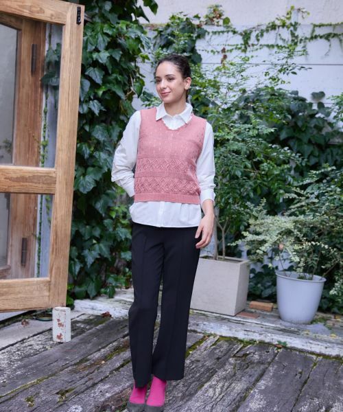 CARA O CRUZ / キャラ・オ・クルス テーラードジャケット | 透かし編みニットベスト | 詳細11