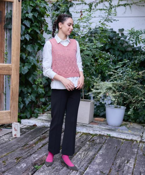 CARA O CRUZ / キャラ・オ・クルス テーラードジャケット | 透かし編みニットベスト | 詳細13