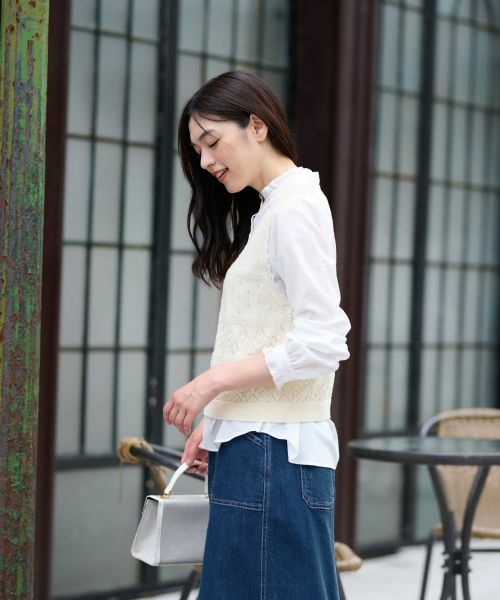 CARA O CRUZ / キャラ・オ・クルス テーラードジャケット | 透かし編みニットベスト | 詳細16