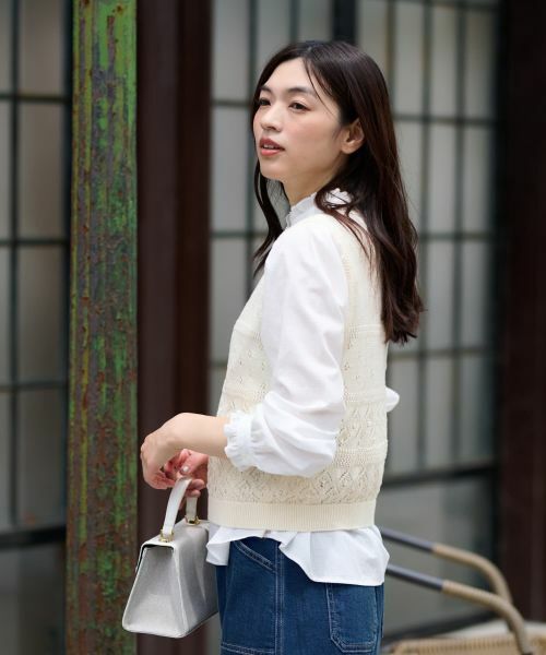 CARA O CRUZ / キャラ・オ・クルス テーラードジャケット | 透かし編みニットベスト | 詳細17