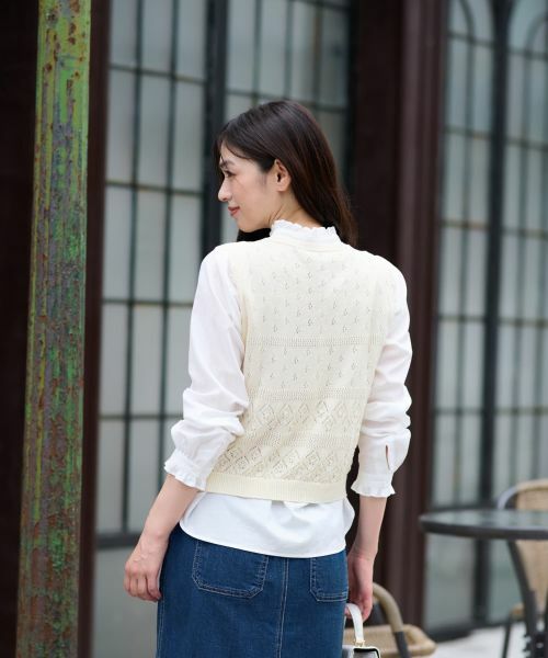 CARA O CRUZ / キャラ・オ・クルス テーラードジャケット | 透かし編みニットベスト | 詳細18