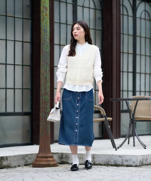 CARA O CRUZ / キャラ・オ・クルス テーラードジャケット | 透かし編みニットベスト | 詳細19