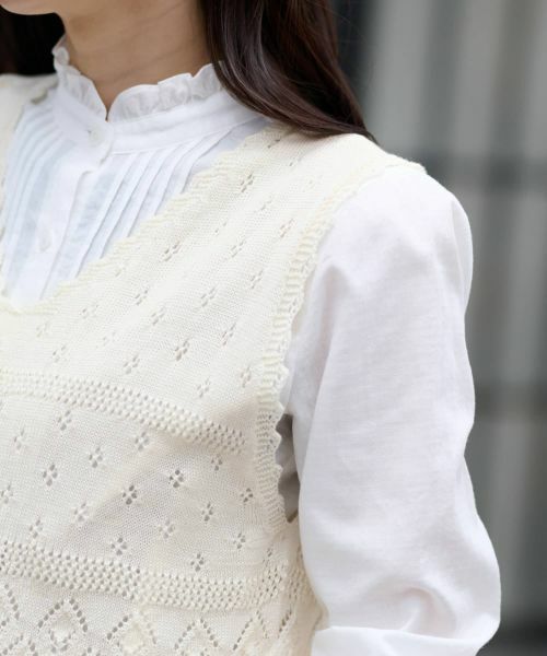 CARA O CRUZ / キャラ・オ・クルス テーラードジャケット | 透かし編みニットベスト | 詳細24