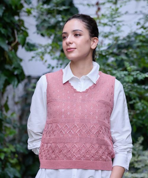 CARA O CRUZ / キャラ・オ・クルス テーラードジャケット | 透かし編みニットベスト | 詳細4