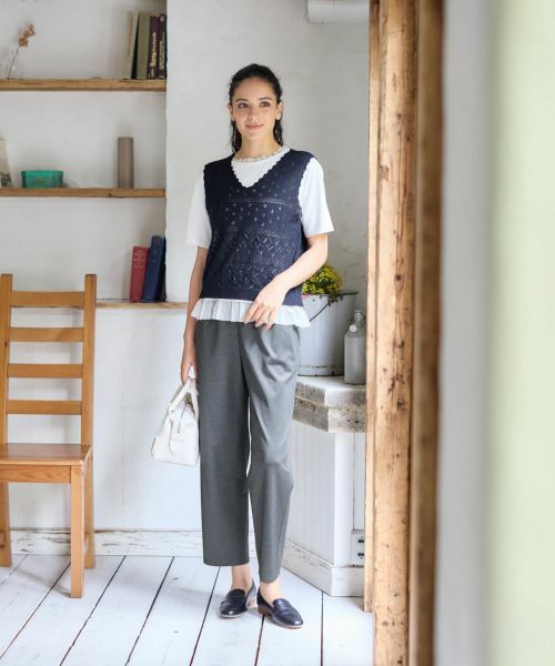 CARA O CRUZ / キャラ・オ・クルス テーラードジャケット | 透かし編みニットベスト | 詳細9