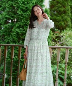 CARA O CRUZ / キャラ・オ・クルス ドレス | Vネック小花柄フレアワンピース 【WILLIAM MORRIS】【35th】