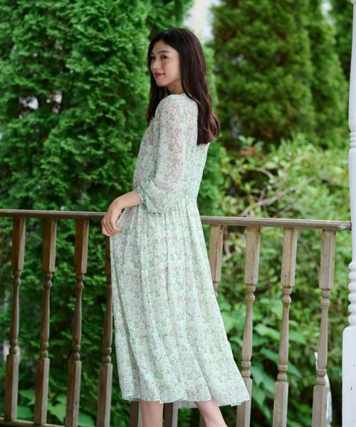 CARA O CRUZ / キャラ・オ・クルス ドレス | Vネック小花柄フレアワンピース 【WILLIAM MORRIS】【35th】 | 詳細11