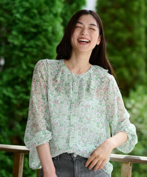 CARA O CRUZ / キャラ・オ・クルス シャツ・ブラウス | 小花柄フリルネックブラウス 【WILLIAM MORRIS】【35th】 | 詳細10