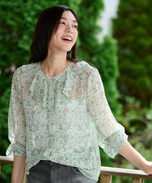 CARA O CRUZ / キャラ・オ・クルス シャツ・ブラウス | 小花柄フリルネックブラウス 【WILLIAM MORRIS】【35th】 | 詳細11