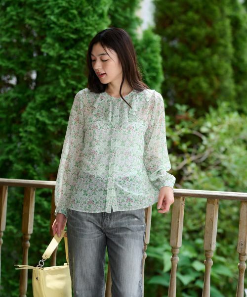 CARA O CRUZ / キャラ・オ・クルス シャツ・ブラウス | 小花柄フリルネックブラウス 【WILLIAM MORRIS】【35th】 | 詳細15