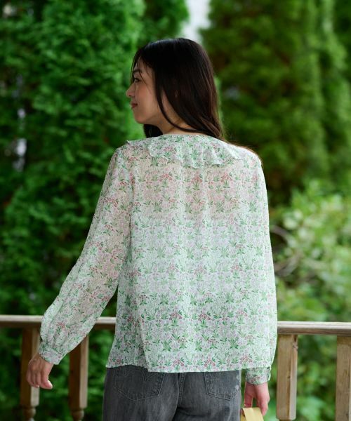 CARA O CRUZ / キャラ・オ・クルス シャツ・ブラウス | 小花柄フリルネックブラウス 【WILLIAM MORRIS】【35th】 | 詳細18