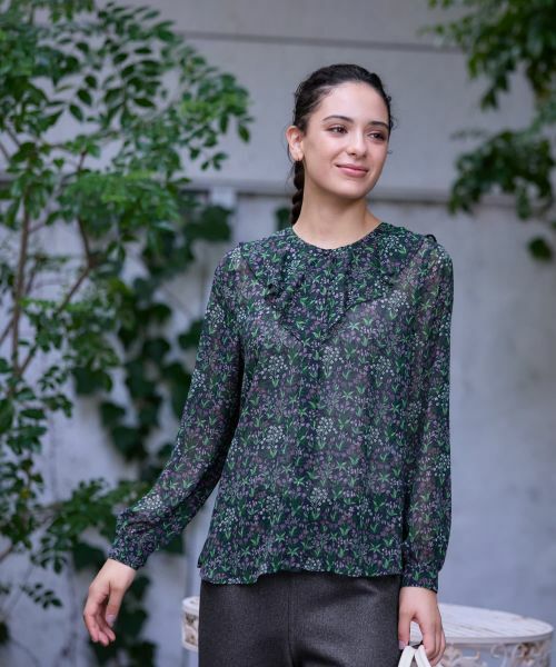 CARA O CRUZ / キャラ・オ・クルス シャツ・ブラウス | 小花柄フリルネックブラウス 【WILLIAM MORRIS】【35th】 | 詳細2