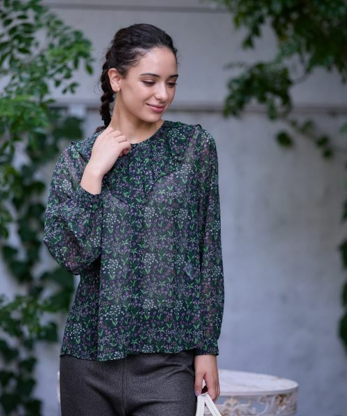 CARA O CRUZ / キャラ・オ・クルス シャツ・ブラウス | 小花柄フリルネックブラウス 【WILLIAM MORRIS】【35th】 | 詳細3