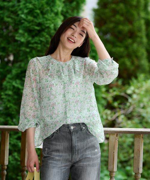 CARA O CRUZ / キャラ・オ・クルス シャツ・ブラウス | 小花柄フリルネックブラウス 【WILLIAM MORRIS】【35th】 | 詳細9