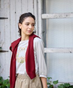 CARA O CRUZ / キャラ・オ・クルス カットソー | フラワーモチーフカットソー