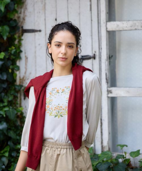 CARA O CRUZ / キャラ・オ・クルス カットソー | フラワーモチーフカットソー | 詳細1