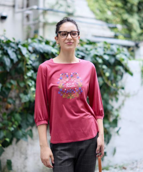 CARA O CRUZ / キャラ・オ・クルス カットソー | フラワーモチーフカットソー | 詳細4