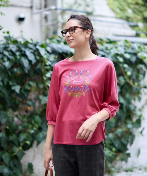 CARA O CRUZ / キャラ・オ・クルス カットソー | フラワーモチーフカットソー | 詳細5