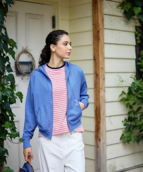 CARA O CRUZ / キャラ・オ・クルス カーディガン・ボレロ | バックロゴ ジップアップニットパーカー【CoC by CARA O CRUZ】 | 詳細1