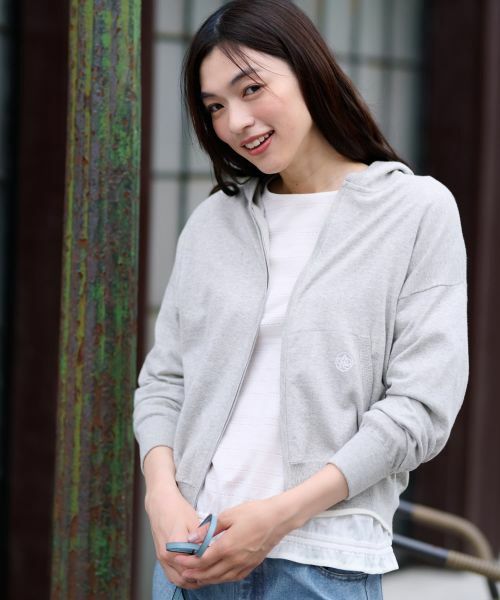 CARA O CRUZ / キャラ・オ・クルス カーディガン・ボレロ | バックロゴ ジップアップニットパーカー【CoC by CARA O CRUZ】 | 詳細15