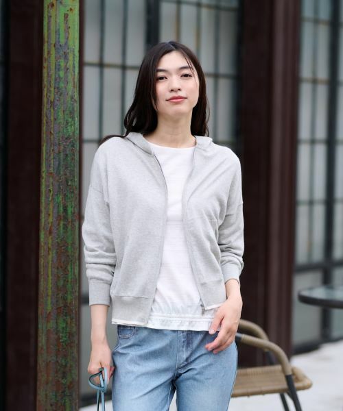 CARA O CRUZ / キャラ・オ・クルス カーディガン・ボレロ | バックロゴ ジップアップニットパーカー【CoC by CARA O CRUZ】 | 詳細16