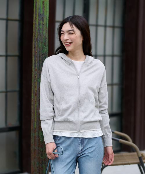 CARA O CRUZ / キャラ・オ・クルス カーディガン・ボレロ | バックロゴ ジップアップニットパーカー【CoC by CARA O CRUZ】 | 詳細17