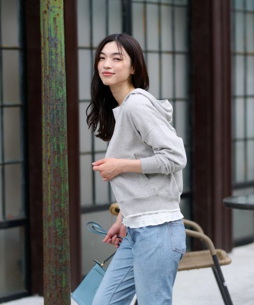 CARA O CRUZ / キャラ・オ・クルス カーディガン・ボレロ | バックロゴ ジップアップニットパーカー【CoC by CARA O CRUZ】 | 詳細18