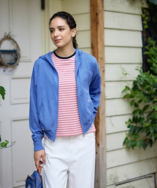 CARA O CRUZ / キャラ・オ・クルス カーディガン・ボレロ | バックロゴ ジップアップニットパーカー【CoC by CARA O CRUZ】 | 詳細3